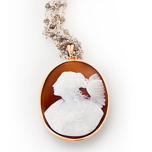 cameo pendant recycled by Scarab Jewellery