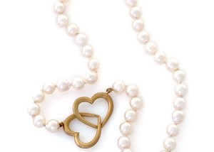 love locked hearts pearl necklace