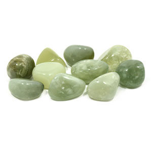 nephrite jade stones in shades of moss green to creamy green